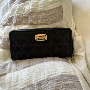 Michael Kors Black and Gold Logo Wallet